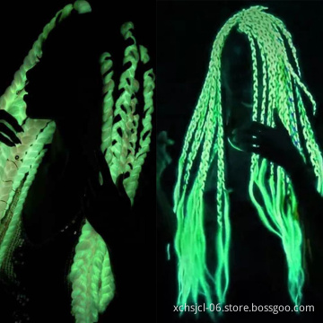 24inch 100g ombre glowing synthetic jumbo braids shining hair in the darkness soft braiding hair extensions for Women